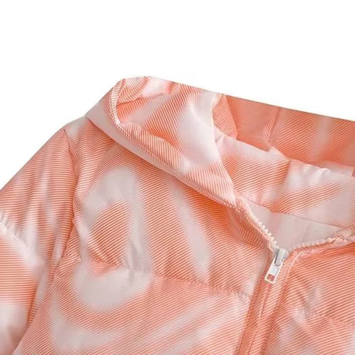 Cropped transition jacket for women with a modern geometric print and practical pockets Lune London