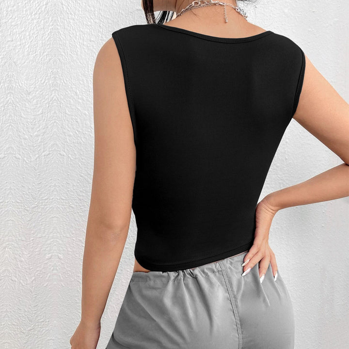 Débardeur court pour femmes avec un drapé sophistiqué et un décolleté carré Chic & Stil