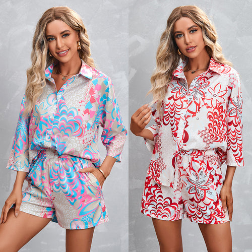Casual short sleeve women's shirt with elastic waist and modern chic and style