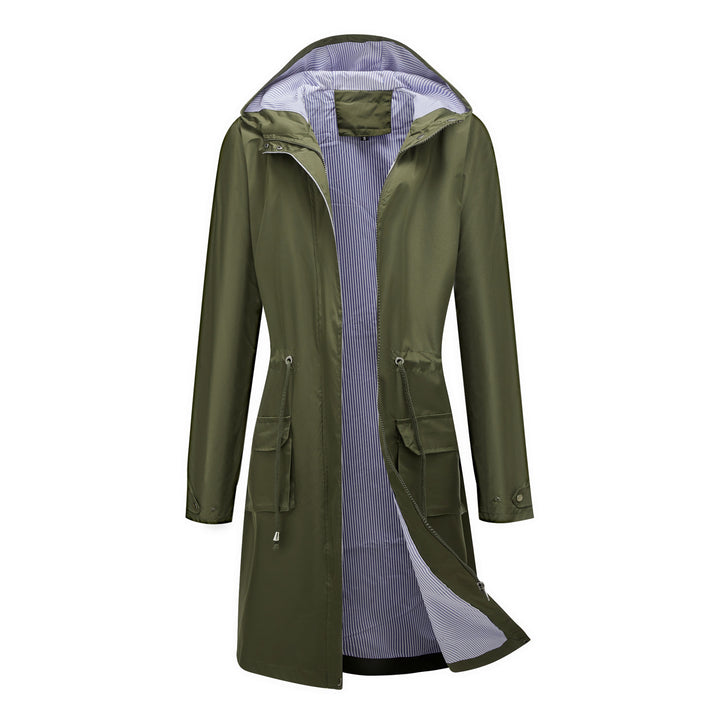 Ladies transitional water-repellent jacket with adjustable drawstring waist and high collar Lune London
