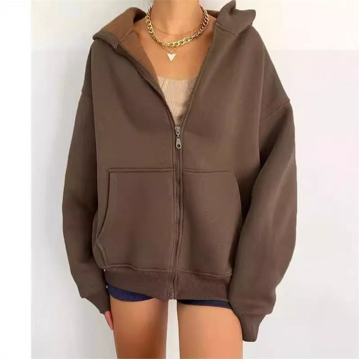 Women’s hoodie with zipper and relaxed fit Lune London
