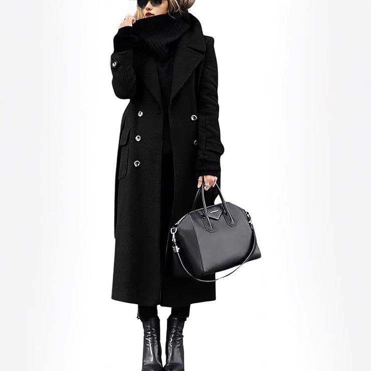 Women’s Elegant Wool Coat with Double-Button Closure | Lune London