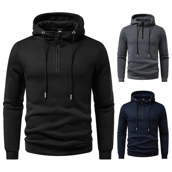 Men's hooded tracksuit tops with mid-length zipper and modern cut Lune London