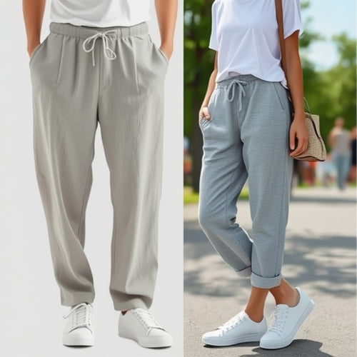 Casual and comfortable chino pants for women with elastic waistband Amarae