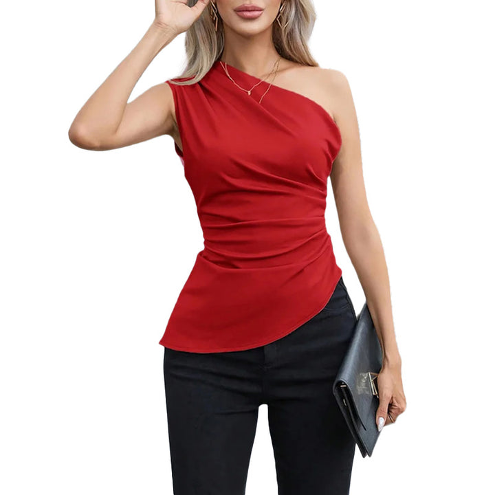 Tops Élégant Femme À Une Épaule avec Volants et Coupe Asymétrique Chic & Stil