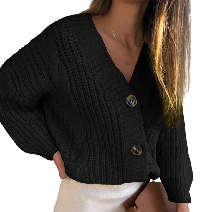 Knitted women's jacket with structured pattern and button details Lune London