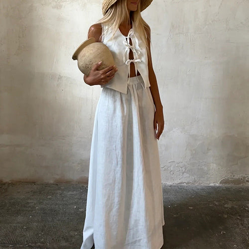 Ladies lightweight summer outfit with casual style with ties Amarae