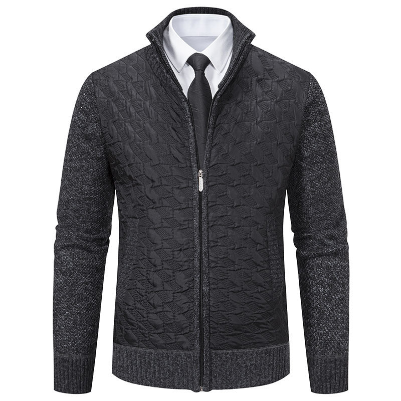 Elegant hybrid jacket for men with quilted design and refined knitted sleeves Lune London