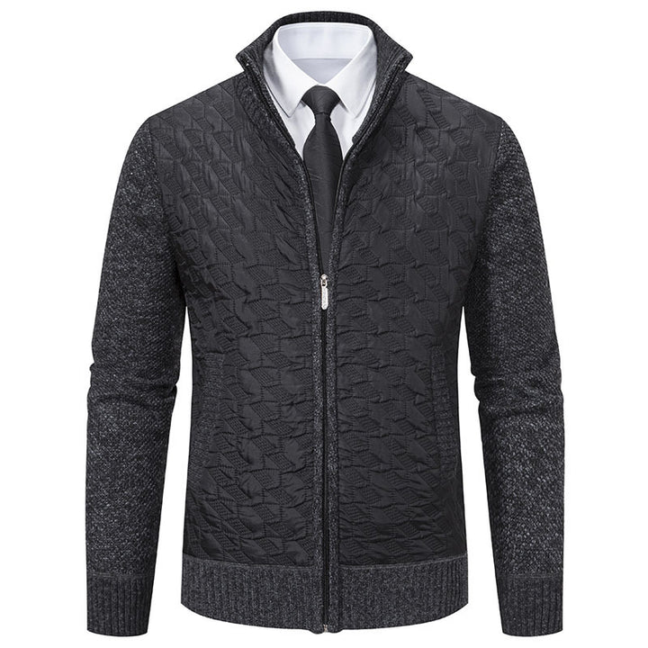 Elegant hybrid jacket for men with quilted design and refined knitted sleeves Lune London