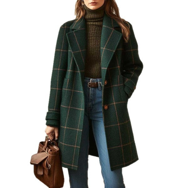 Manteau de transition pour femmes dans un motif à carreaux classique Chic & Stil