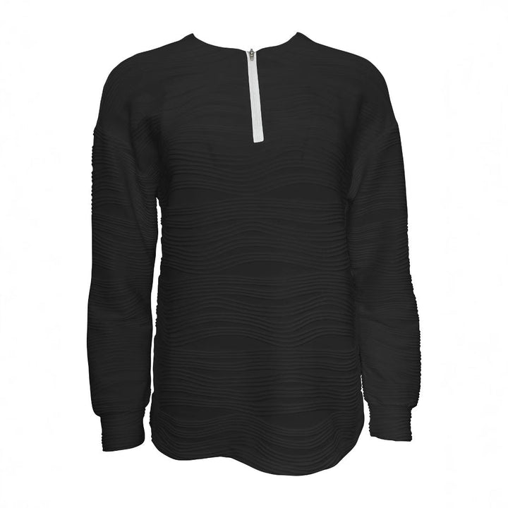 Ladies Modern Sweatshirt with Half Zipper and Textured Design Amarae