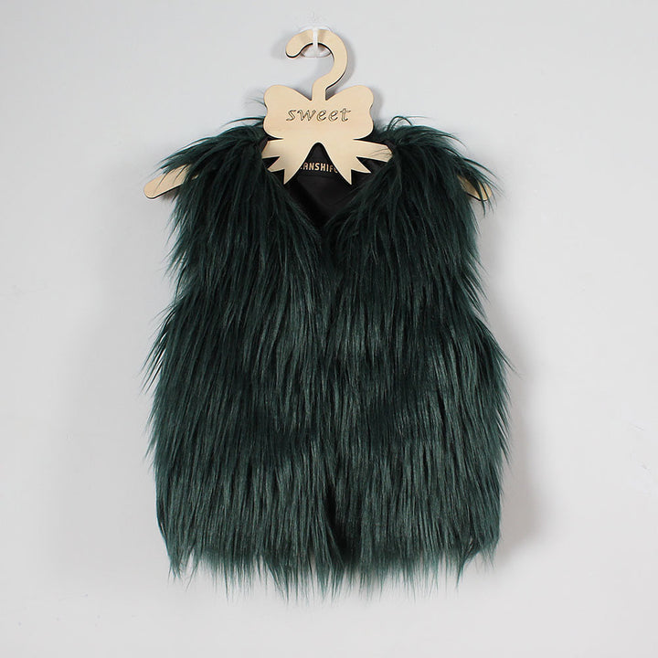 Ladies Faux Fur Soft Gilet with Stand-up Collar Lune London