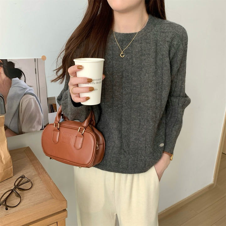 Pull en tricot épais pour femmes avec motif texturé et coupe décontractée Chic & Stil