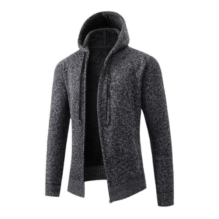 Comfortable fleece jacket for men with hood Lune London