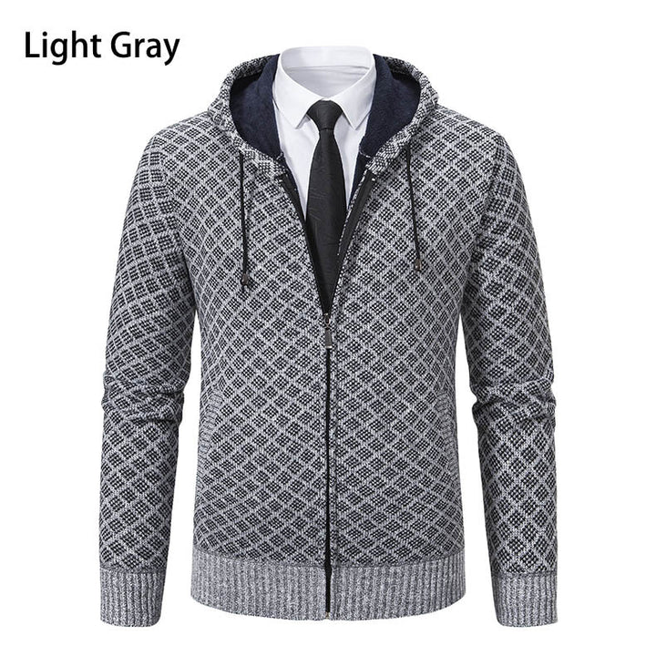 Trendy hooded sweatshirt jacket for men with an elegant pattern Lune London