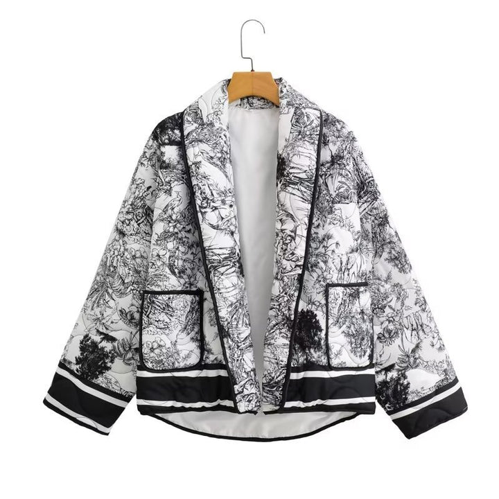 Veste matelassée à motifs pour femmes avec poches élégantes et design moderne Chic & Stil