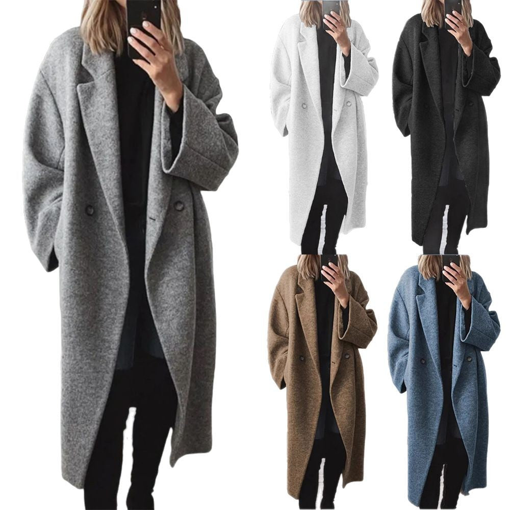 Oversized wool coat for women with a double-button design and a relaxed fit Lune London