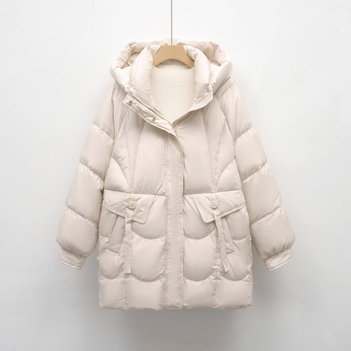 Ladies comfortable quilted jacket with hood Lune London