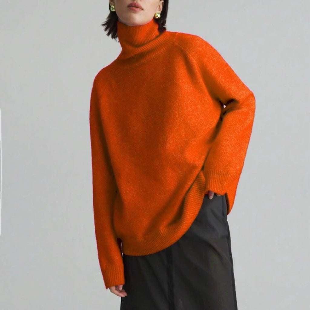 Women's oversized turtleneck sweater with fine texture Lune London