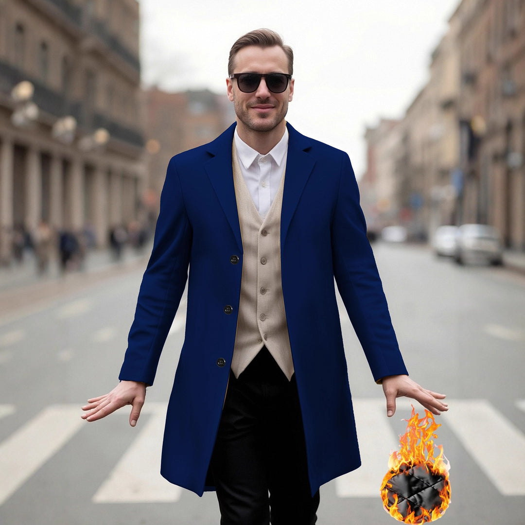 Elegant long coat for men with a modern cut and optimal wearing comfort Lune London
