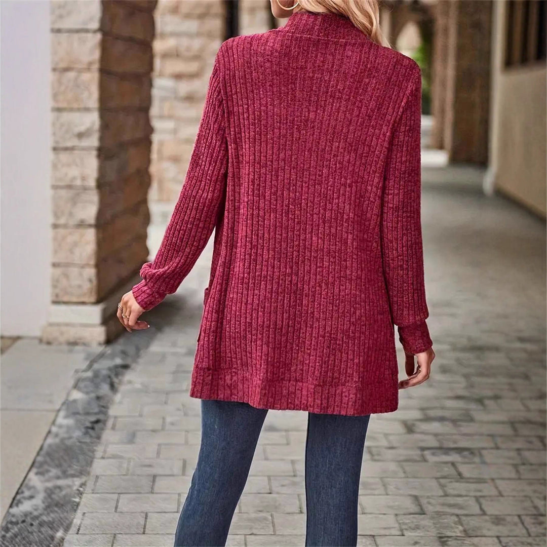 Women's knit jacket with structured design and practical pockets Lune London
