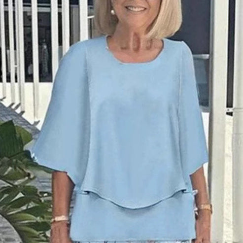 Women Elegant Layered Tunic Set and Floral Pants Amarae