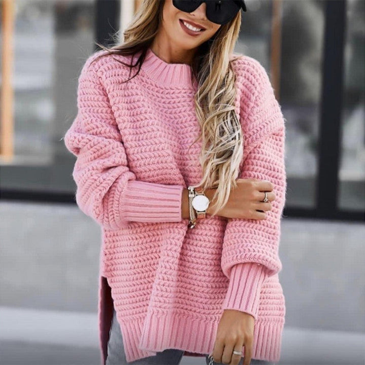 Thick knitted sweater for women with a relaxed fit and high collar Lune London