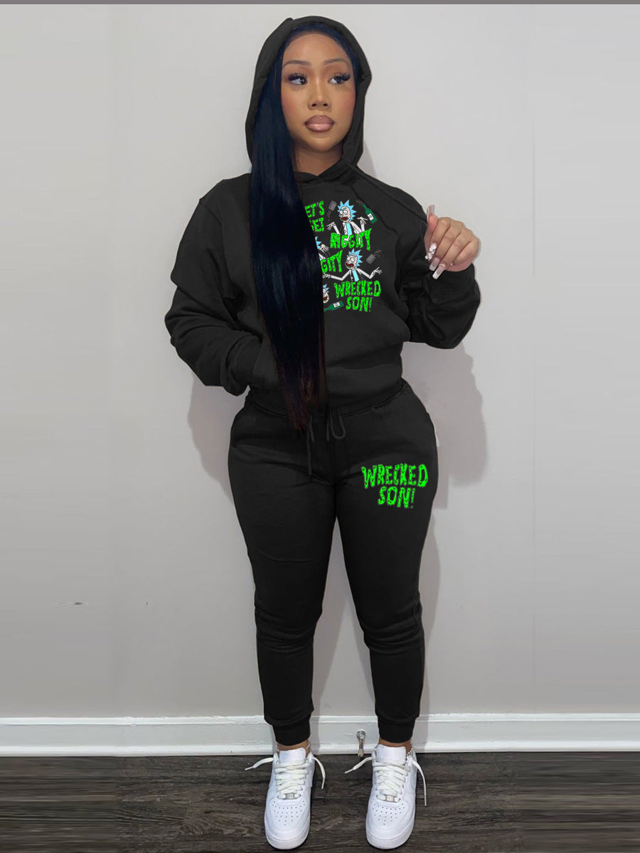 Men's Hoodie and Jogging Set with Humorous Graphic Print Lune London
