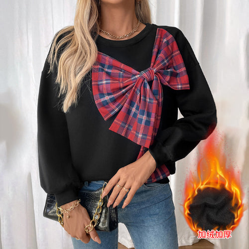 Sweat-shirt féminin à la mode avec design de nœud artistique Chic & Stil