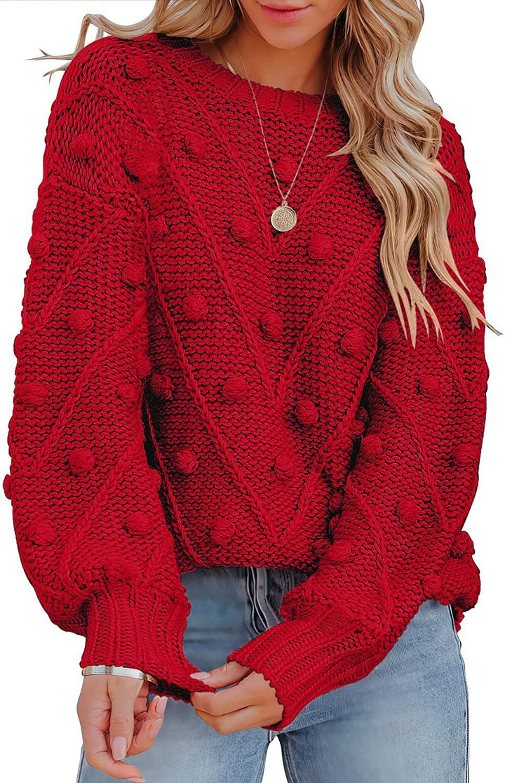 Stylish knitted sweater for women with textured 3D pattern Lune London