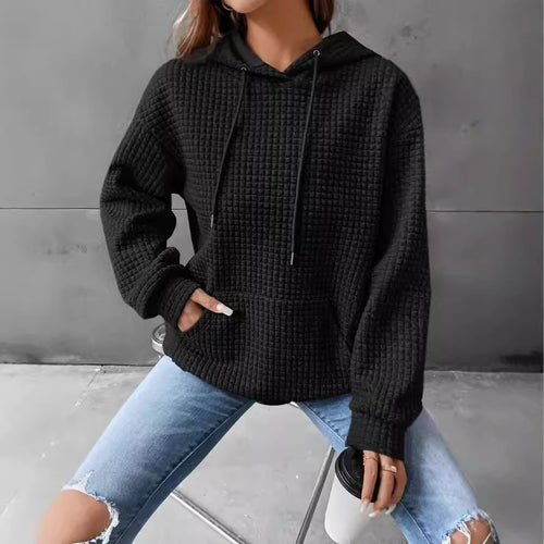 Ladies stylish hoodie with textured fabric Amarae