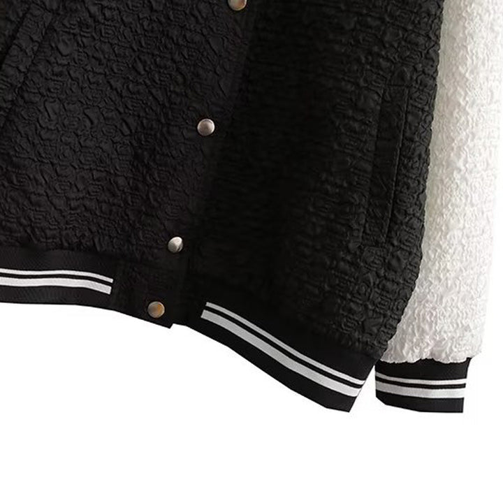 Sporty bomber jacket for women with textured upper material and chic and stylish details