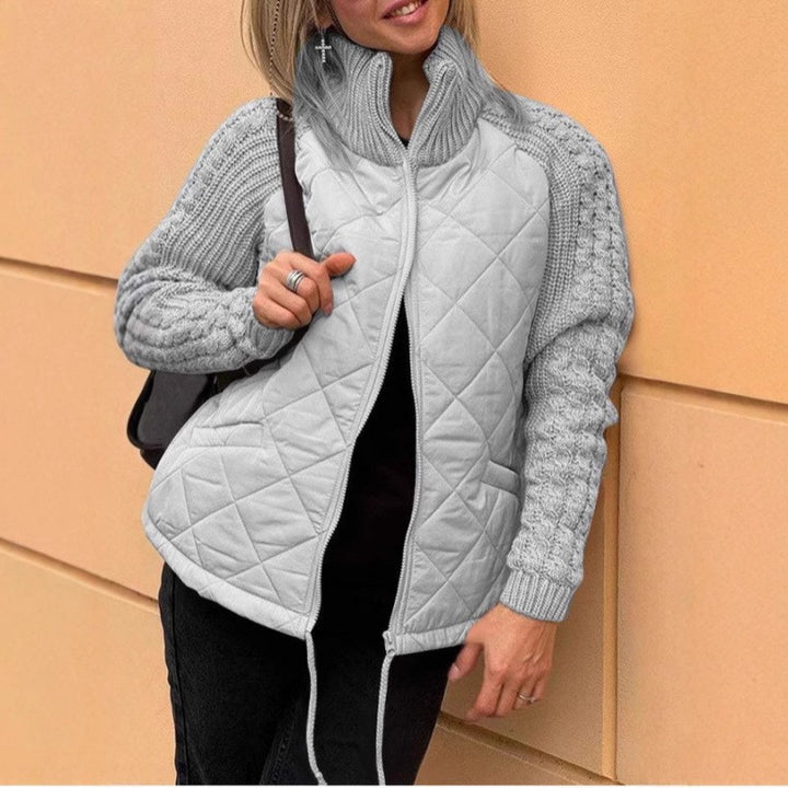 Ladies quilted jacket with wool details Lune London