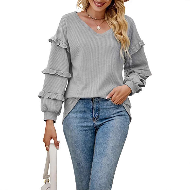 Women's sweatshirt with ruffle details Lune London