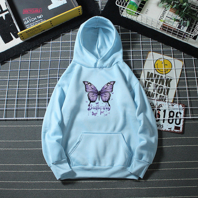 Women's hoodie with colorful butterfly motif Chic & Stil
