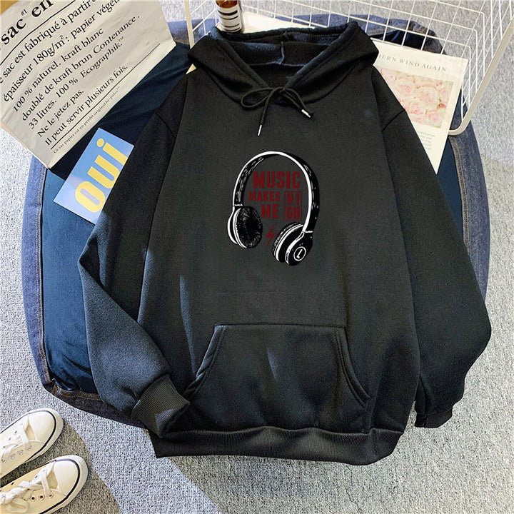 Women's hoodie with creative music design Chic & Stil