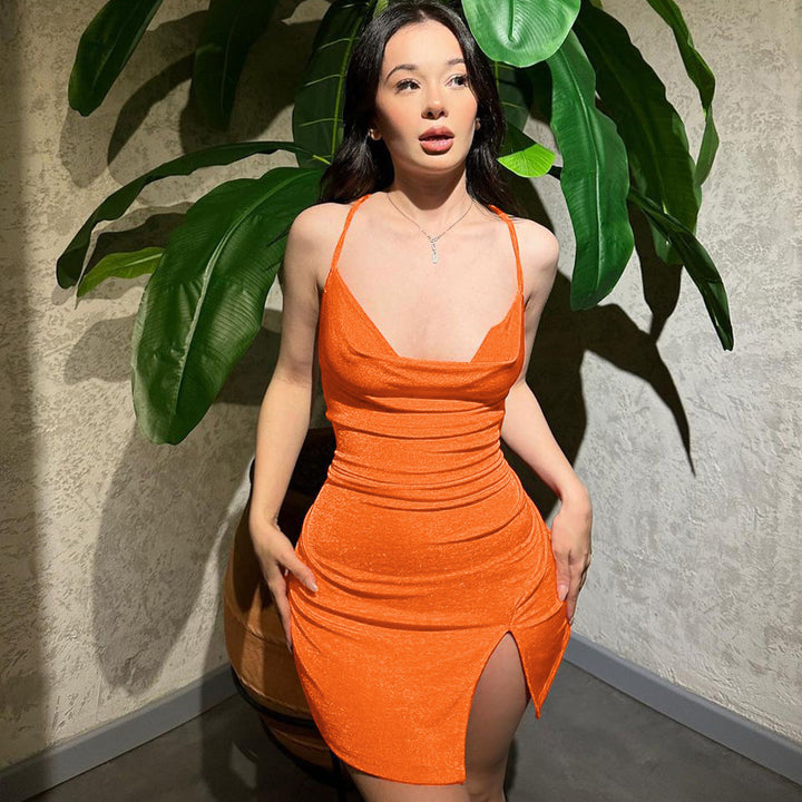 Chic Style Women's Mini Bodycon Dress with Slit