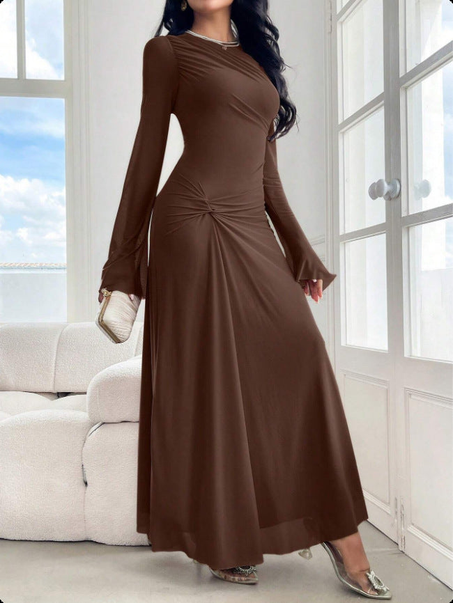Women's maxi dress with gathered waist and bell sleeves Amarae