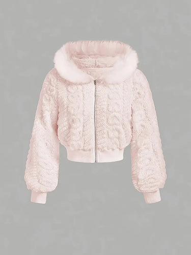 Ladies Cozy Fleece Pullover with Raglan Cut and Hood Amarae