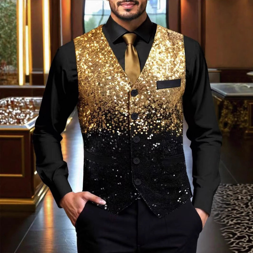 Men's Glittering Holiday Vest Chic und Stil