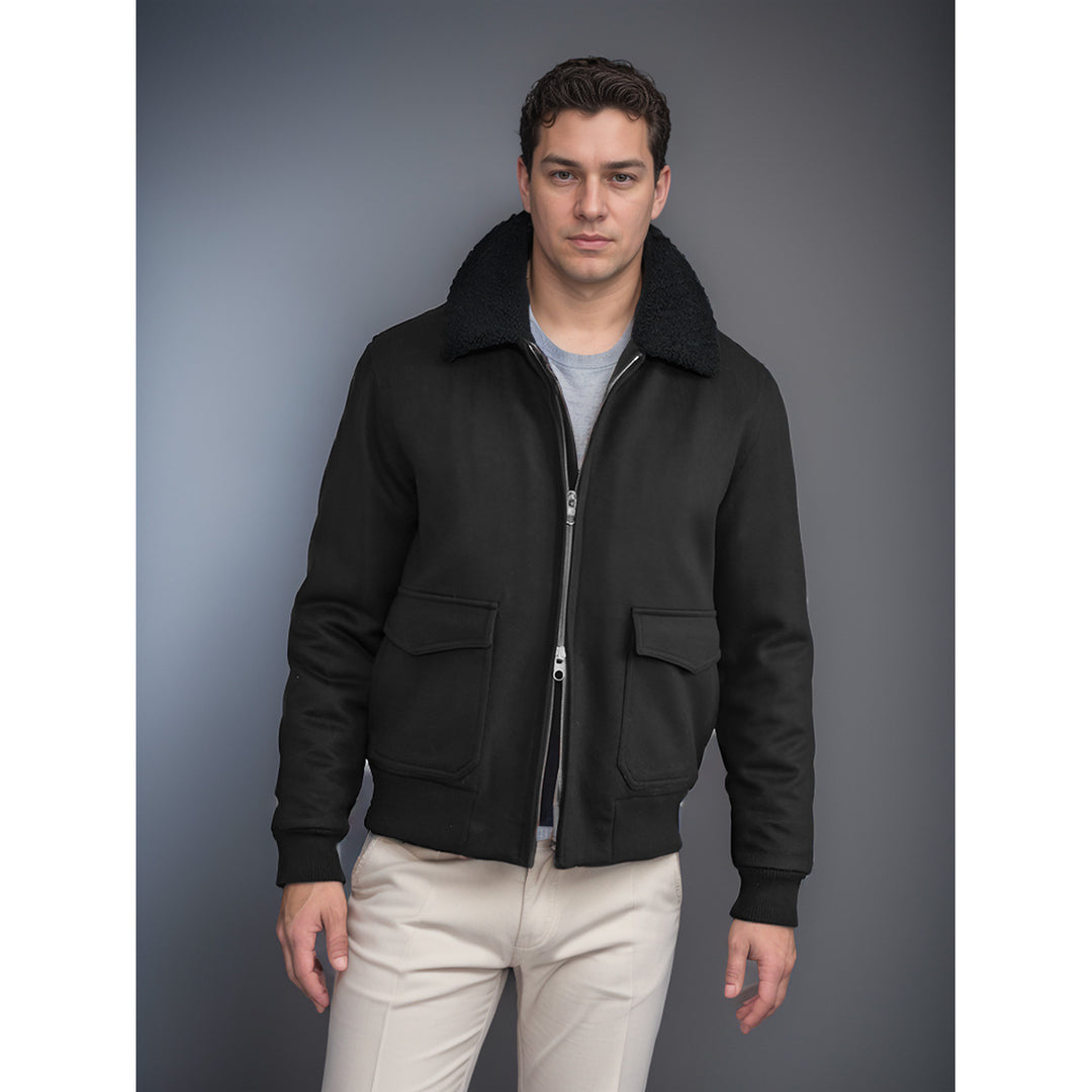 Warm fleece jacket for men with high collar and practical pockets Lune London