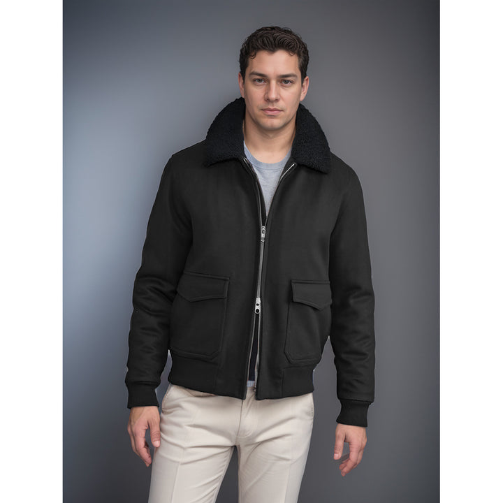 Warm fleece jacket for men with high collar and practical pockets Lune London