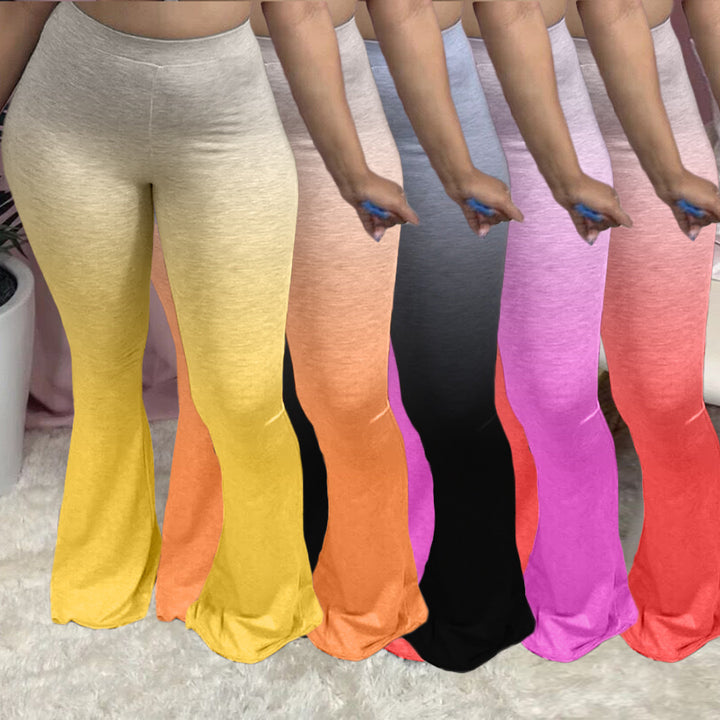 Lune London women's flared sports leggings with gradient colors