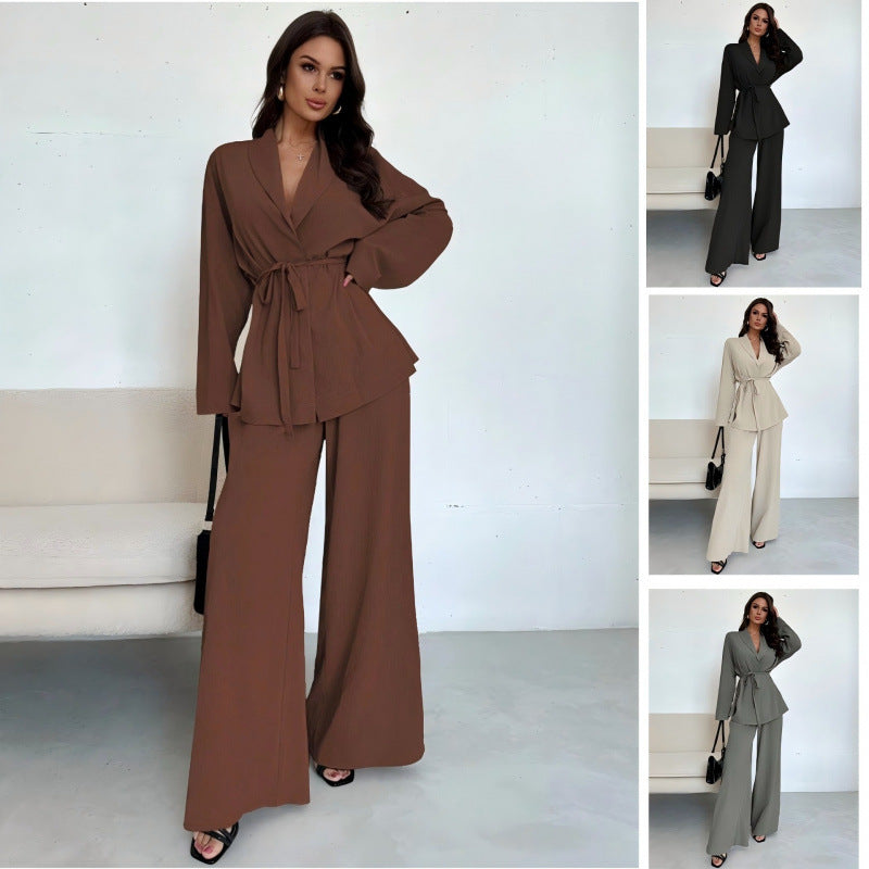 Women's Elegant Wrap Jumpsuit with Wide Palazzo Leg Amarae
