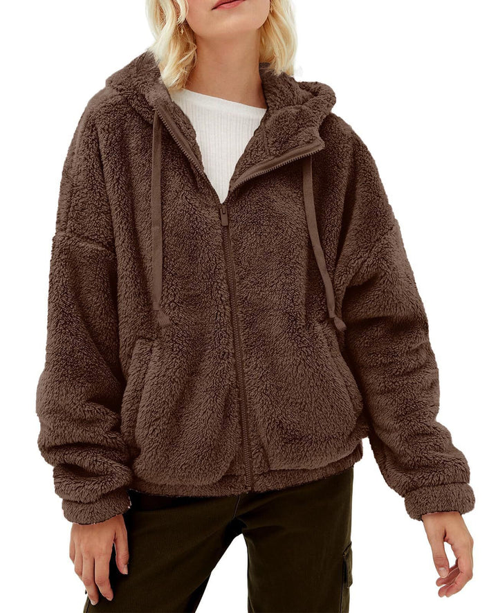 Cozy jacket for women with hood and side pockets Lune London