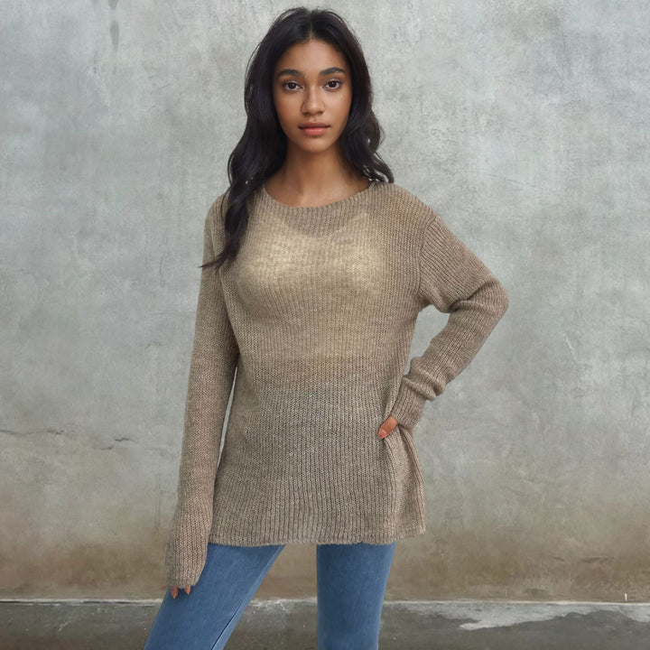 Ladies lightweight transparent knit sweater Lune London