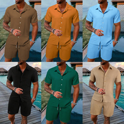 Short sleeve striped shirt for men Set Amarae
