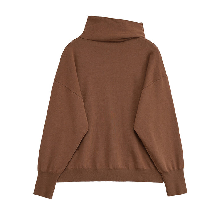 Modern sweater for ladies with asymmetrical collar Lune London