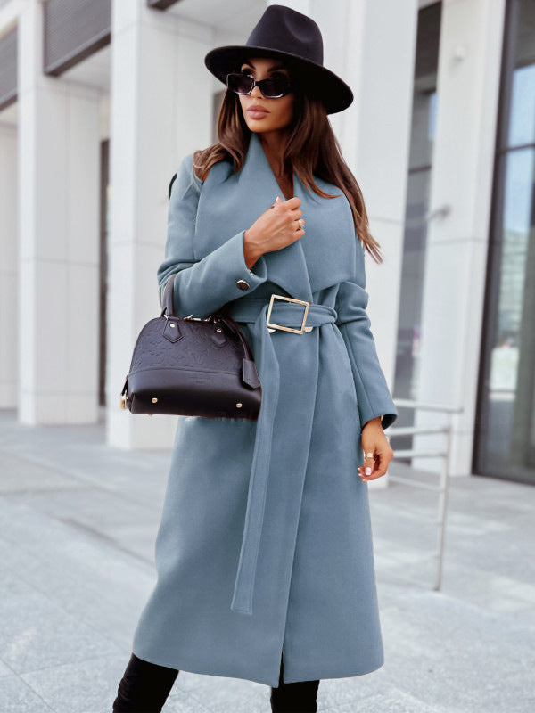 Elegant trench coat for women with belt and textured fabric Amarae