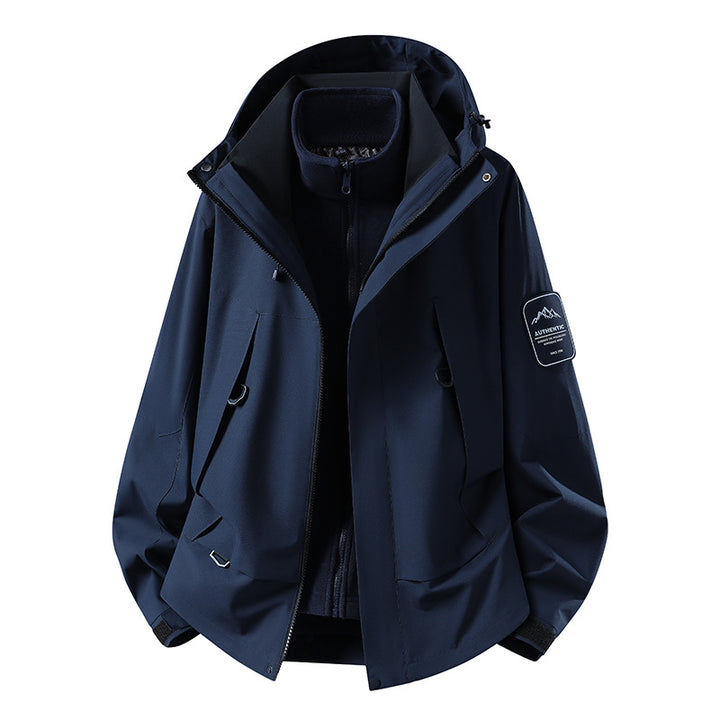 Unisex waterproof two-layer softshell rain jacket with removable fleece lining and hood Amarae